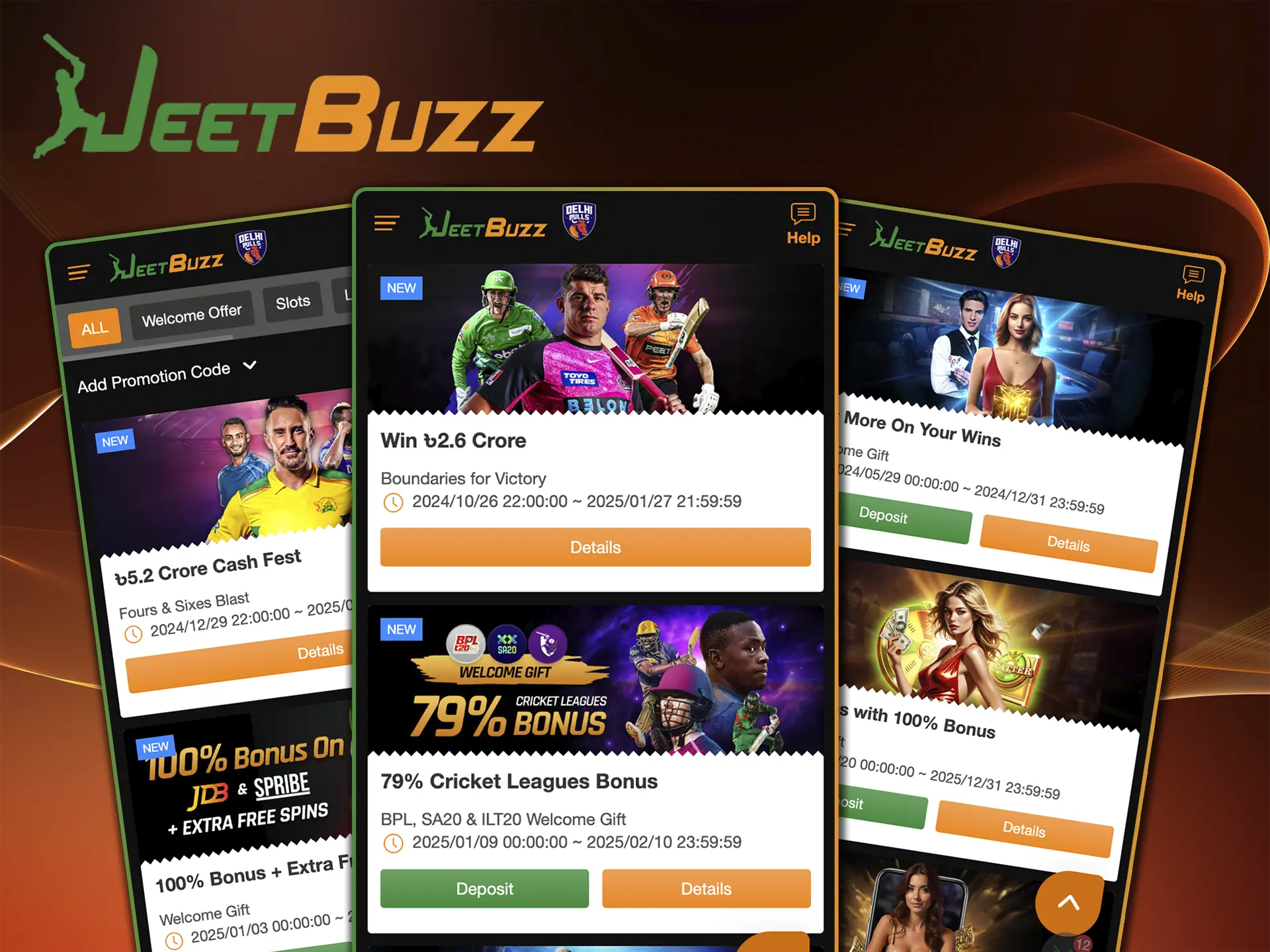 In the promotions section of JeetBuzz Casino, you will find many interesting and lucrative bonuses.