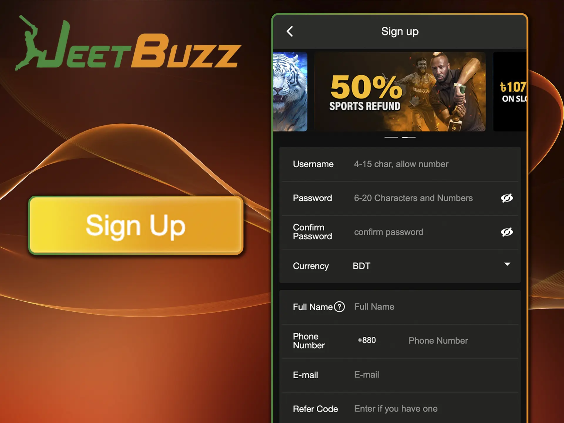 Follow the simple instructions to claim your coveted bonus from JeetBuzz Casino.