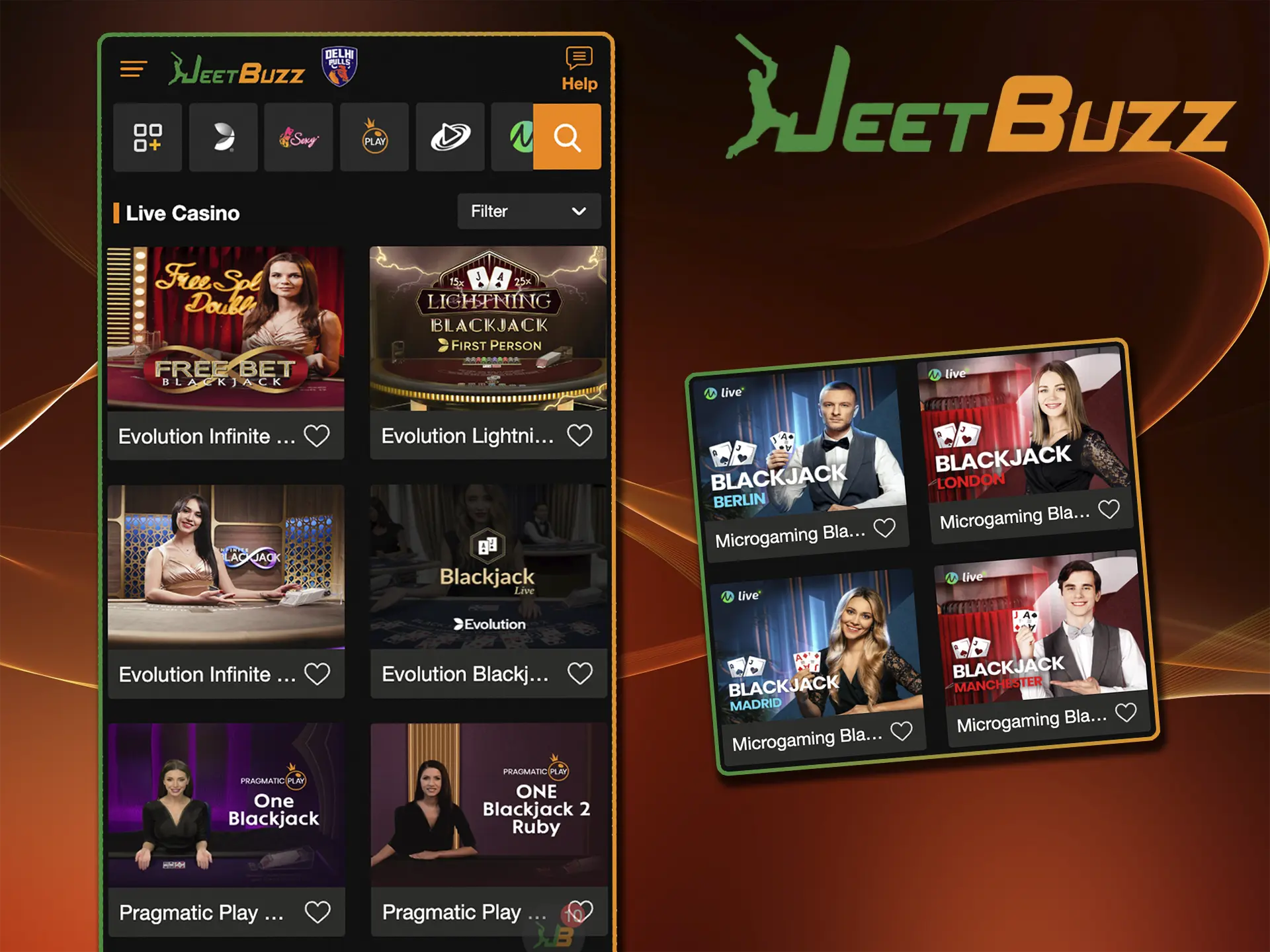 Collect the right combination of cards in BlackJack and emerge victorious at JeetBuzz Casino.