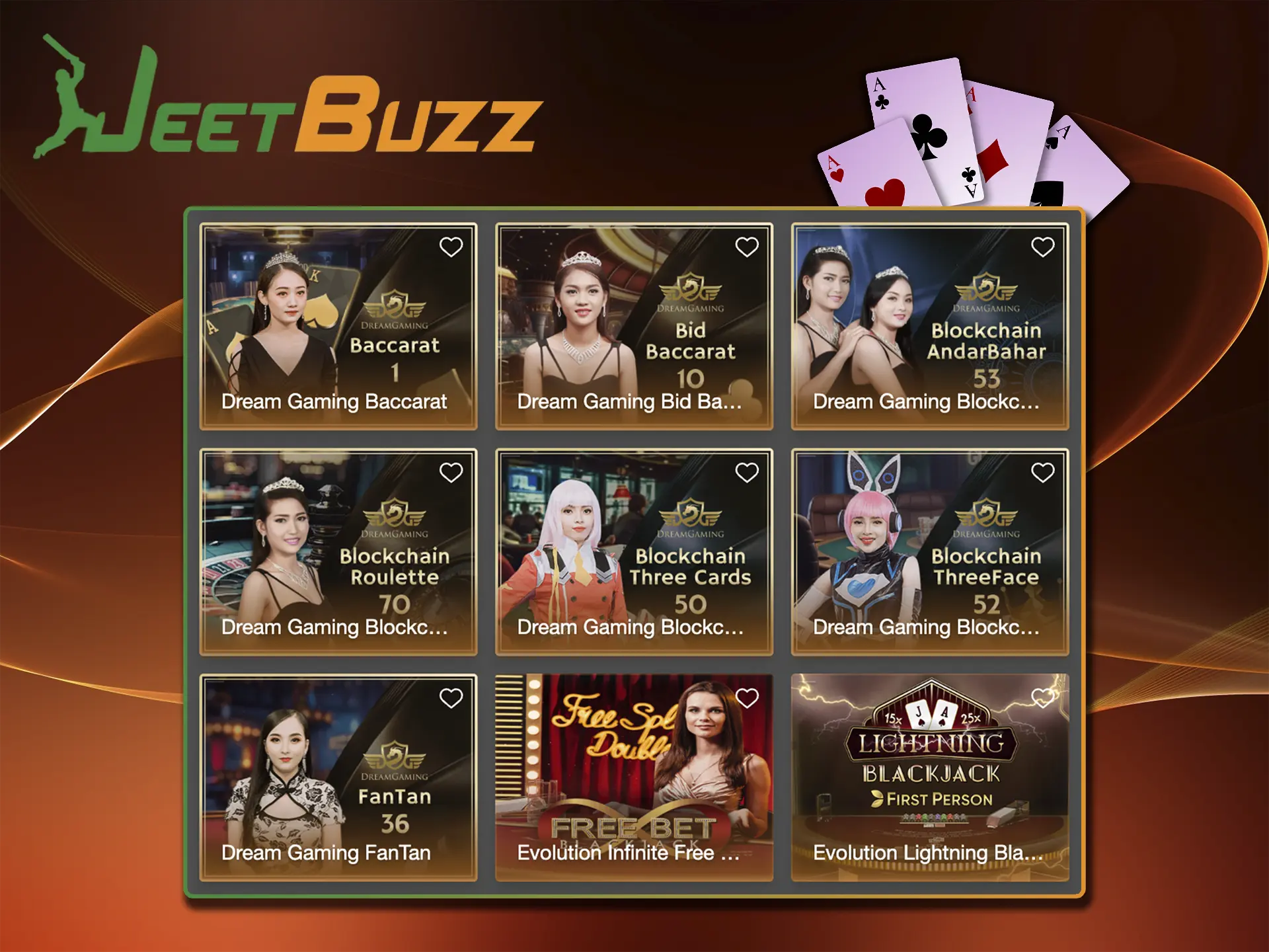 Chat live with the JeetBuzz casino dealer and play for fun.