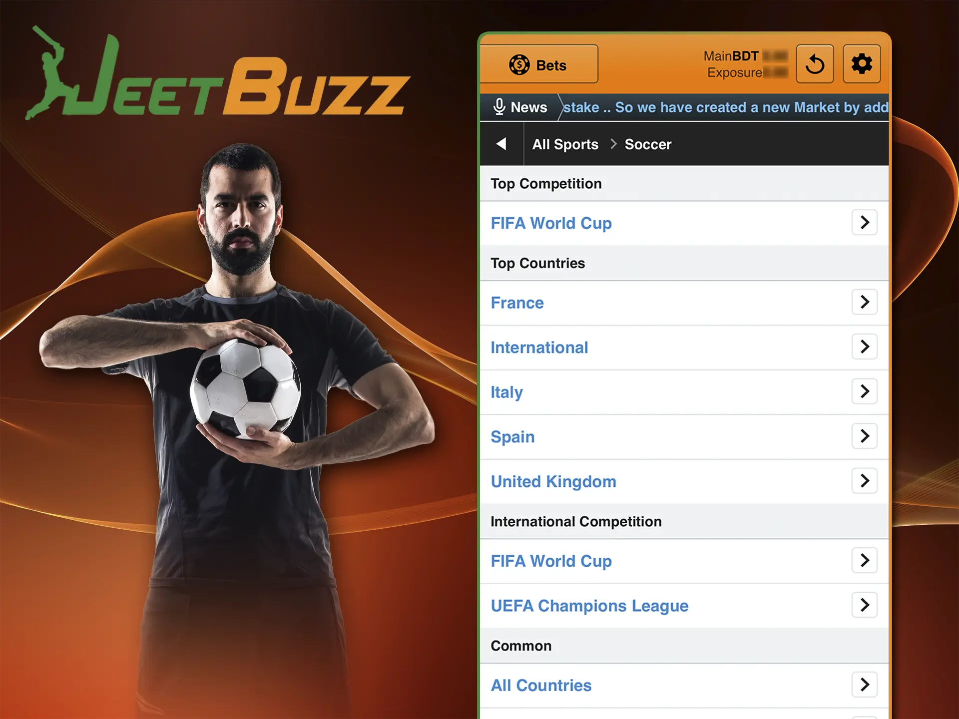 Matches with the best footballers in the world are available for betting at JeetBuzz bookmaker.