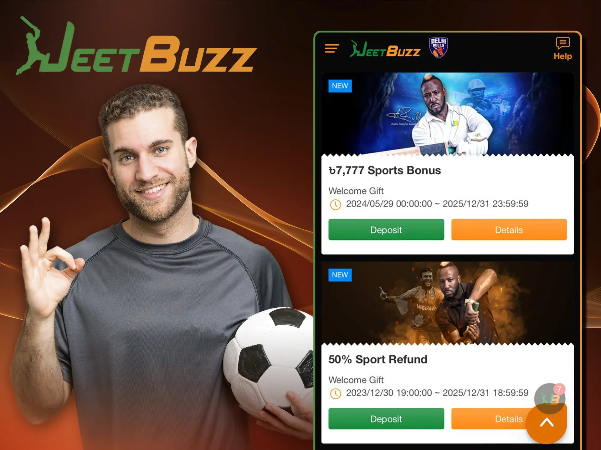 Find out about the available bonuses from JeetBuzz that you can apply to bet on football events.