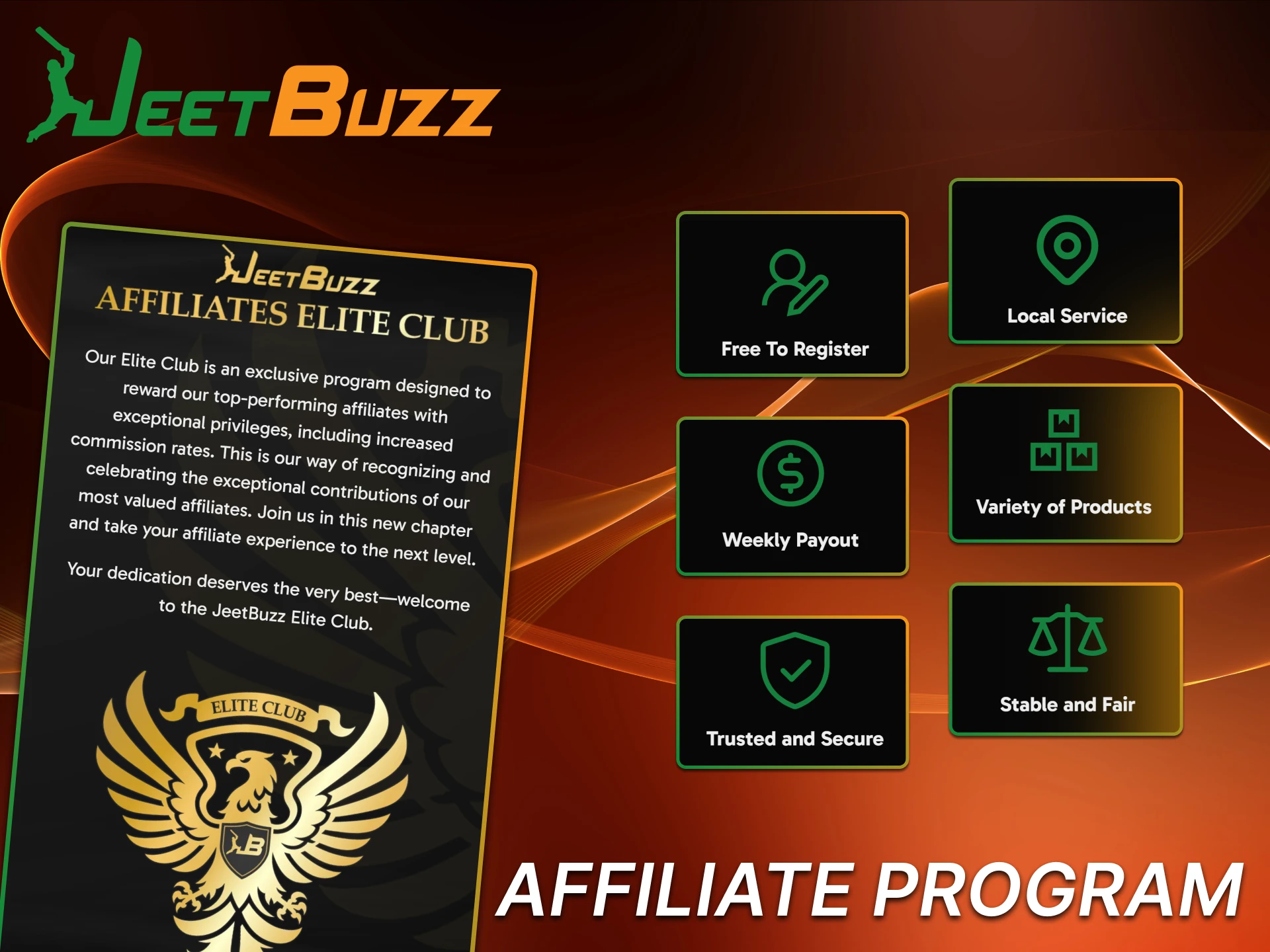 Become a JeetBuzz Casino partner and start building your future on the best terms.